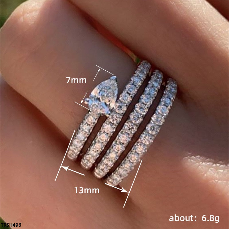 TRSH496 CSH Stylish Round Layered Tear Ring - TRSH