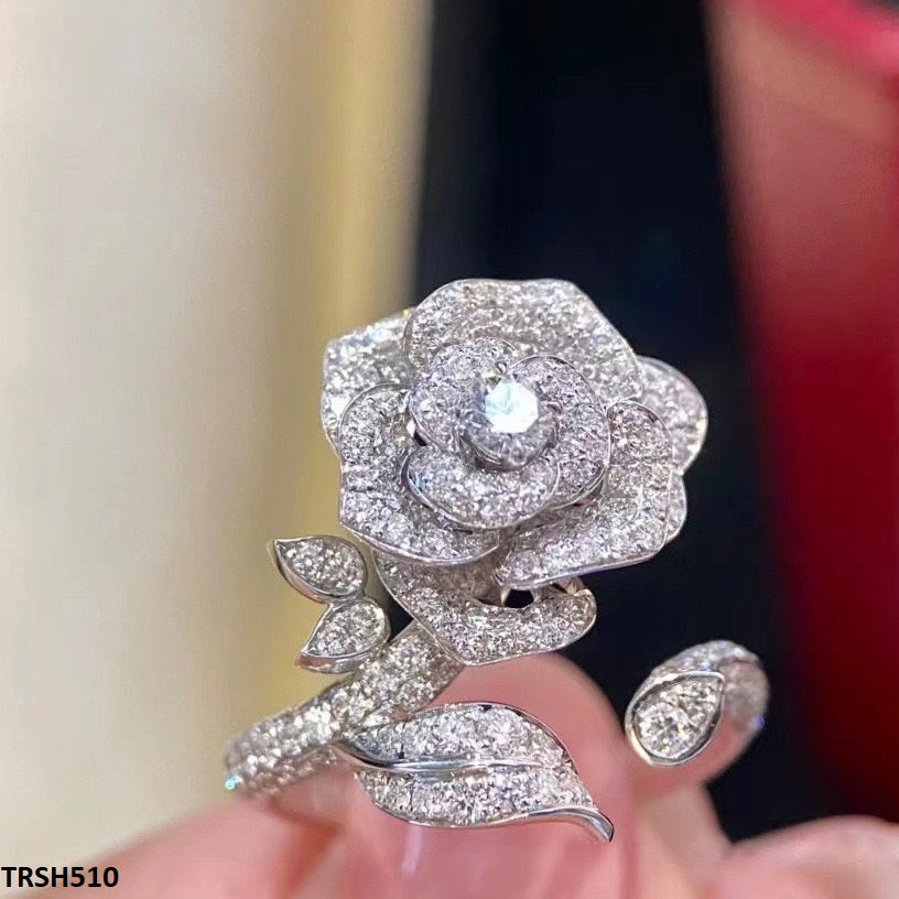 TRSH510 CJD Open Imp Flower Ring Adjustable- TRSH