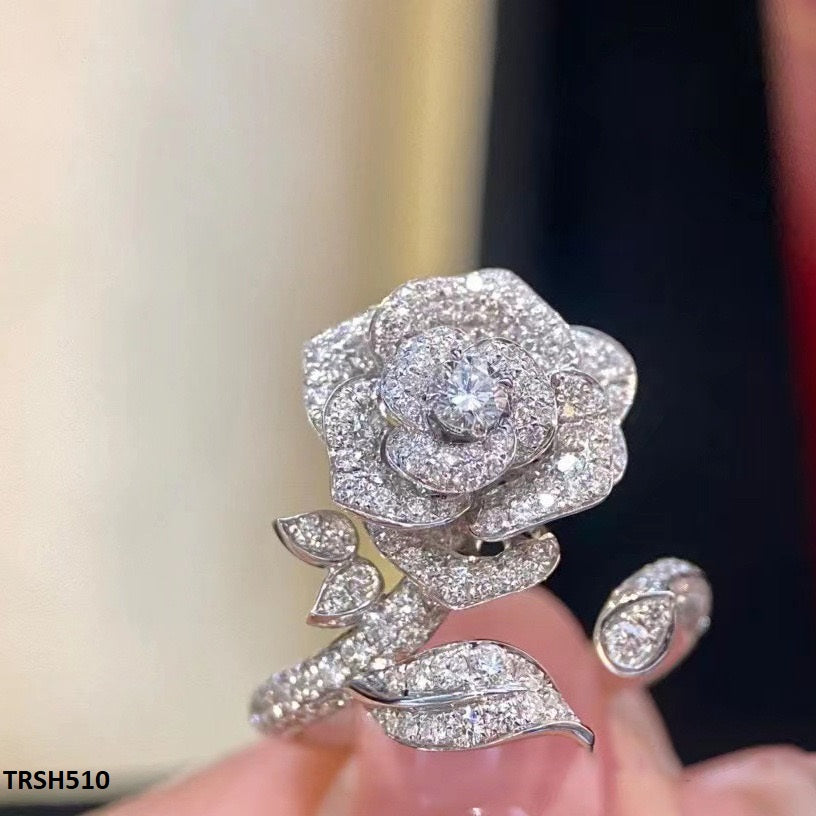 TRSH510 CJD Open Imp Flower Ring Adjustable- TRSH