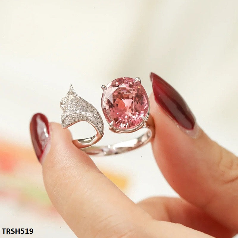TRSH519 CJD Natural Oval Stone Ring Adjustable- TRSH