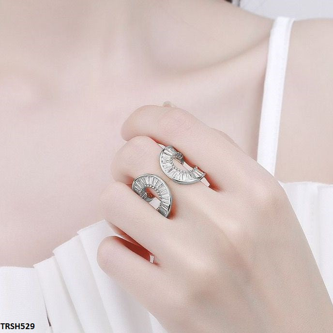 TRSH529 CLJ Baguette Layer Ring Adjustable- TRSH