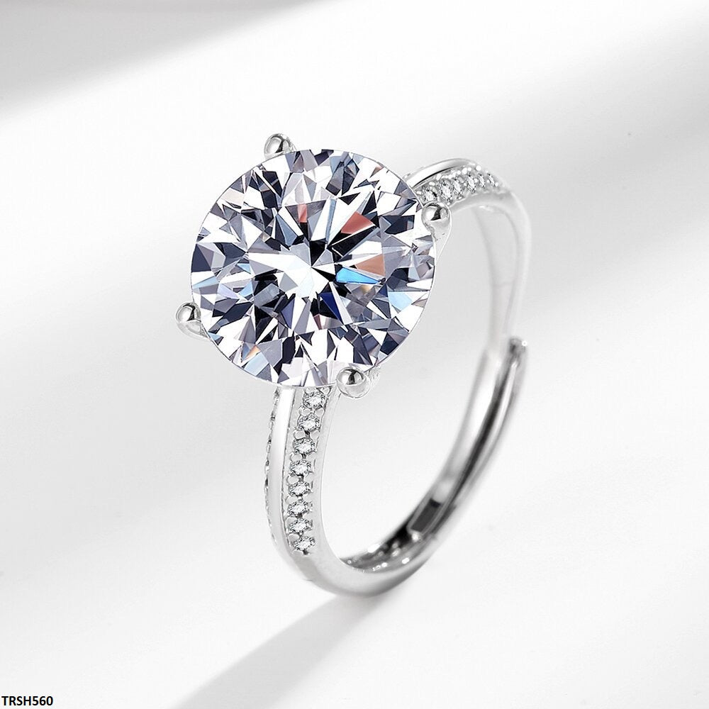 TRSH560 BLX Round Birthstone Ring Adjustable- TRSH