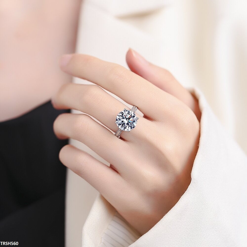 TRSH560 BLX Round Birthstone Ring Adjustable- TRSH
