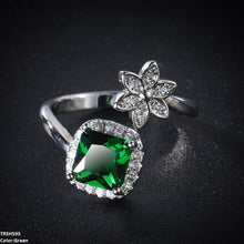 TRSH595 YLE Square/Flower  Ring  - TRSH