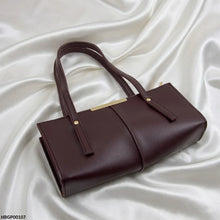 HBGP00107 Rectangular Tote Ladies Hand Bag - Dark Brown - HBGP