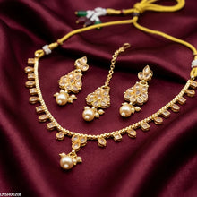 LNSH00208 ANI Round Pearl Drop Necklace Set - LNSH