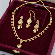 LNSH00212 ANI Square Pearl Drop Necklace Set - LNSH