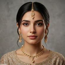 LNSH00212 ANI Square Pearl Drop Necklace Set - LNSH