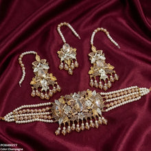 PCKH00277 SDQ Oval Pearl Drop Choker Set - PCKH