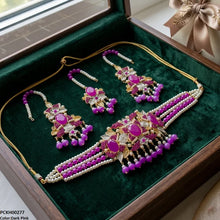 PCKH00277 SDQ Oval Pearl Drop Choker Set - PCKH