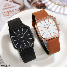 WHL177 CZH Square Slim Leather Watch - WHL