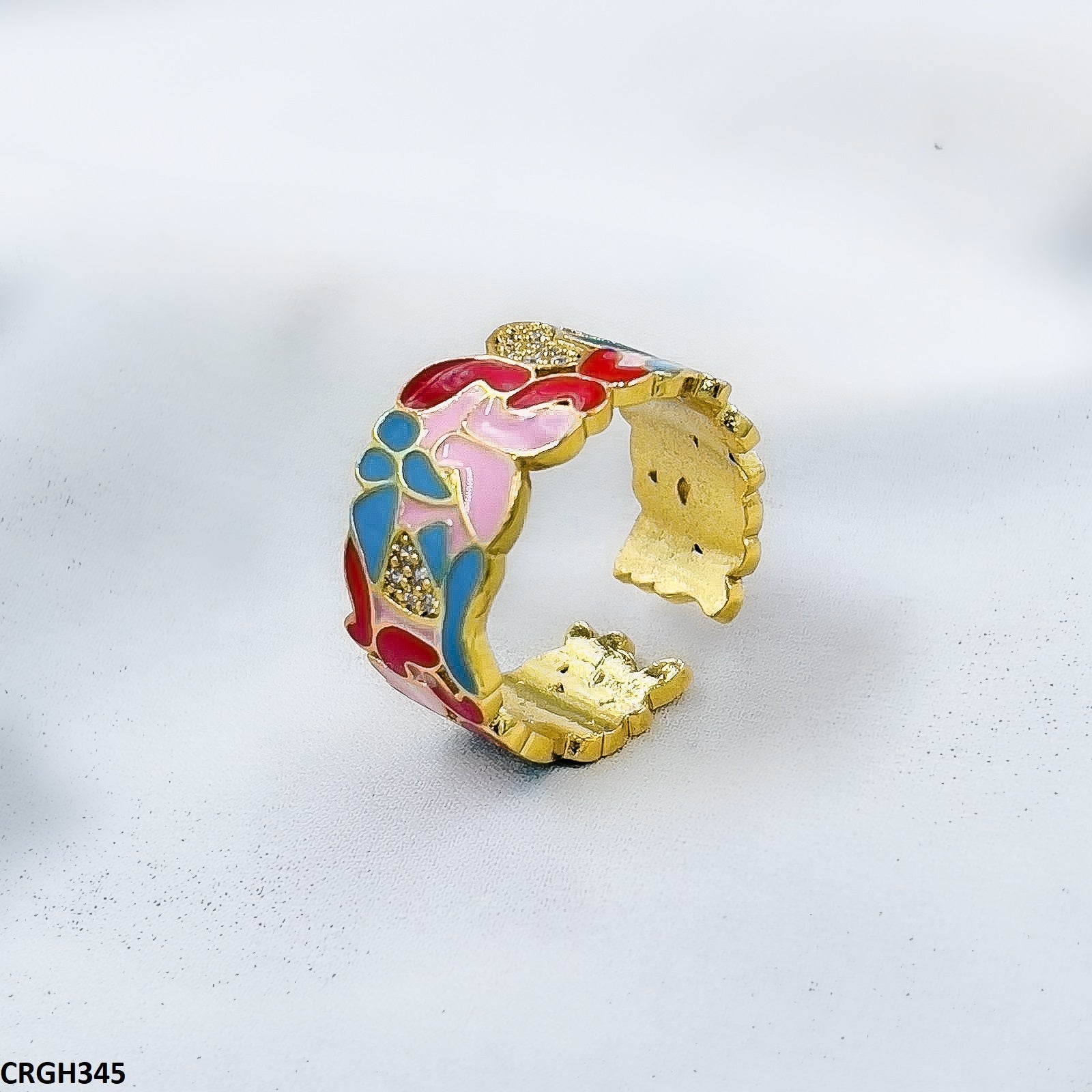 CRGH345 ZHK Butterfly Painted Ring Adjustable - CRGH