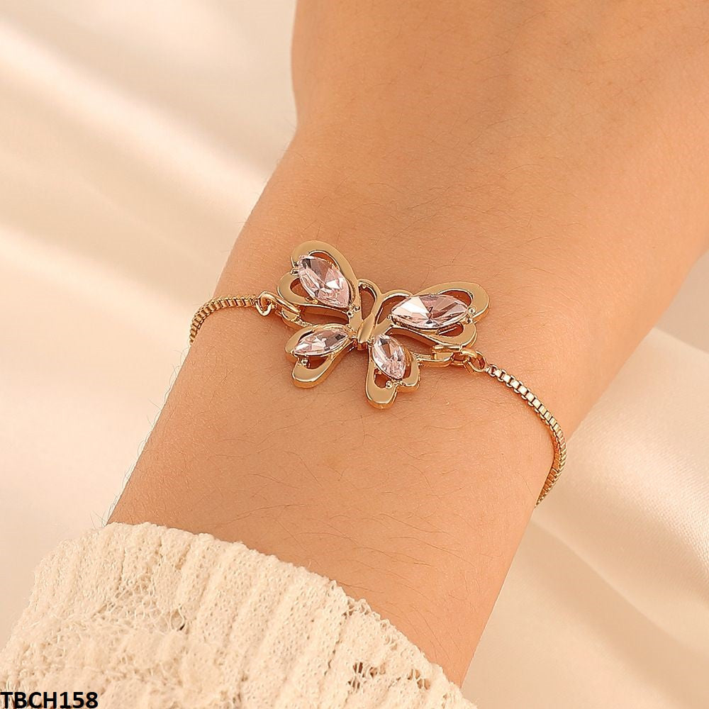 TBCH158 QWN Butterfly/Box Chain Hand Bracelet - CBCH