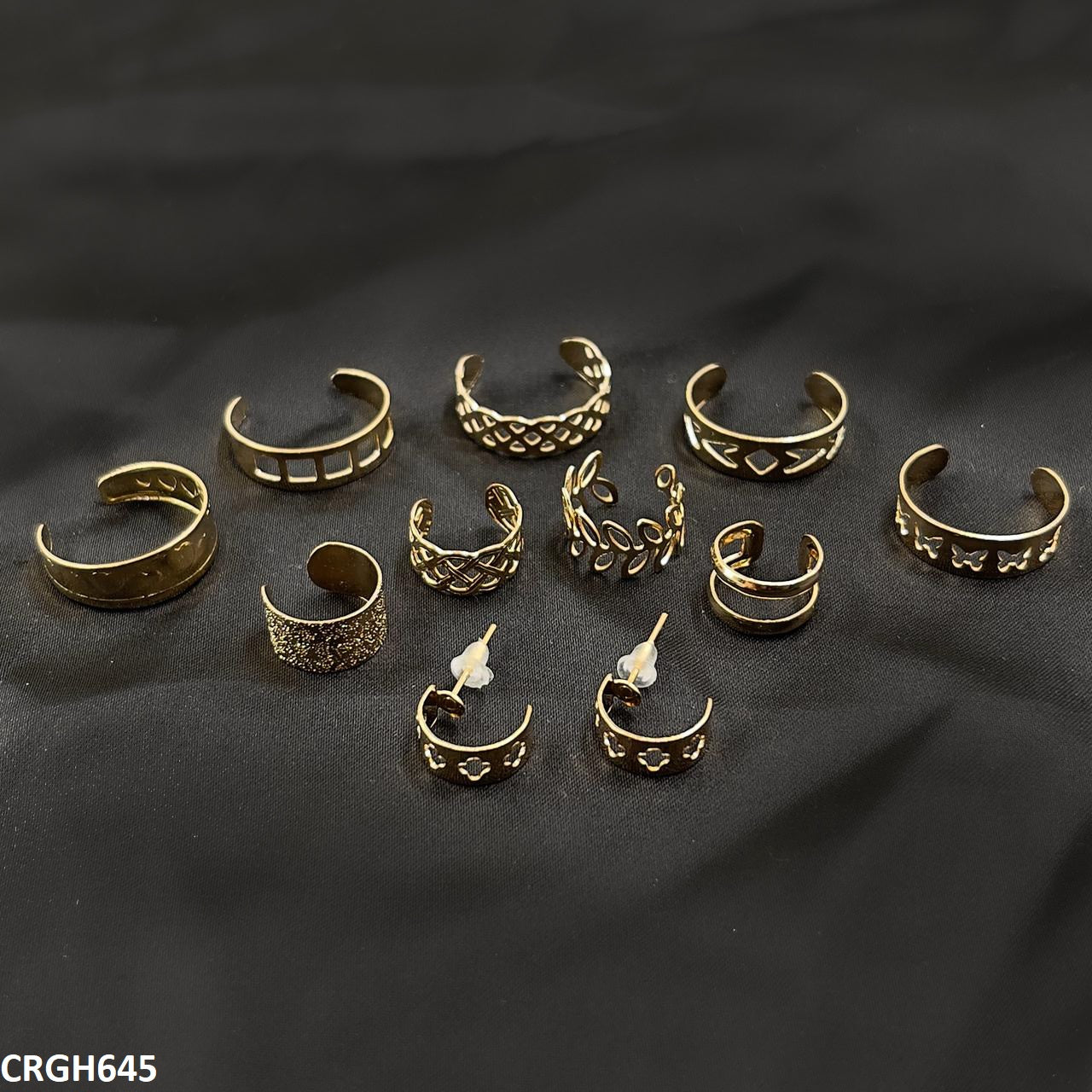 CRGH645 FNG Midi Rings + Ear Cuff Set - CRGH