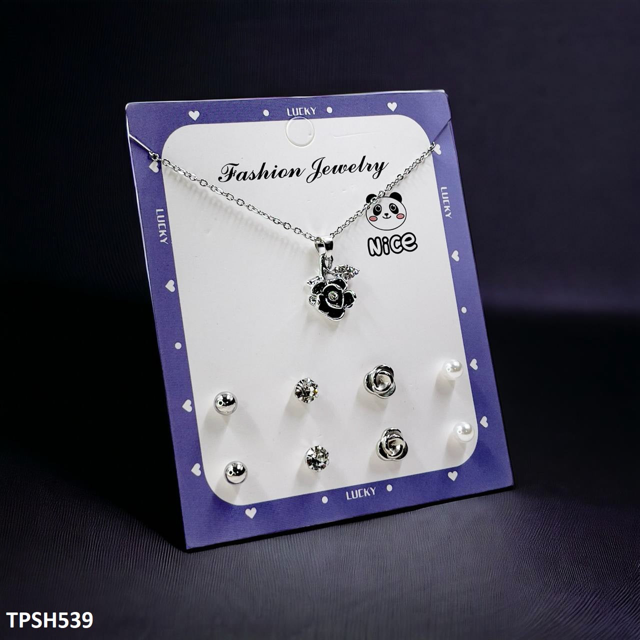 TPSH539 FNG Flower Pendent Set - TPSH