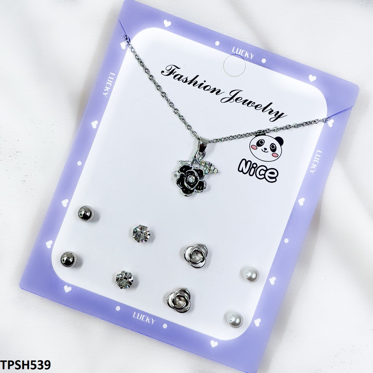 TPSH539 FNG Flower Pendent Set - TPSH