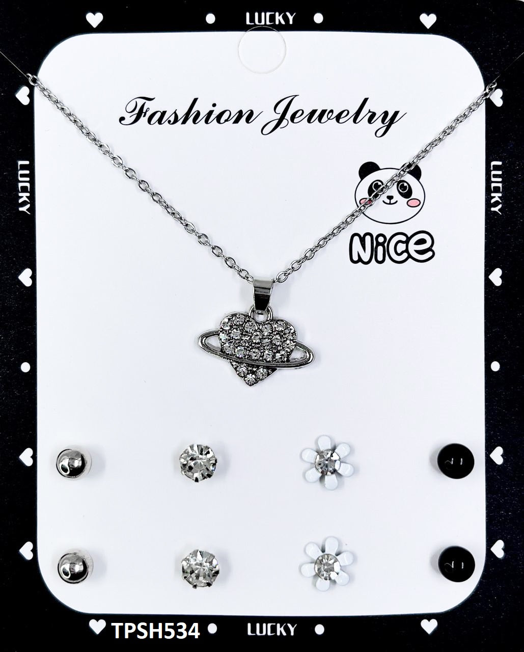 TPSH534 FNG Heart Pendent Set - TPSH