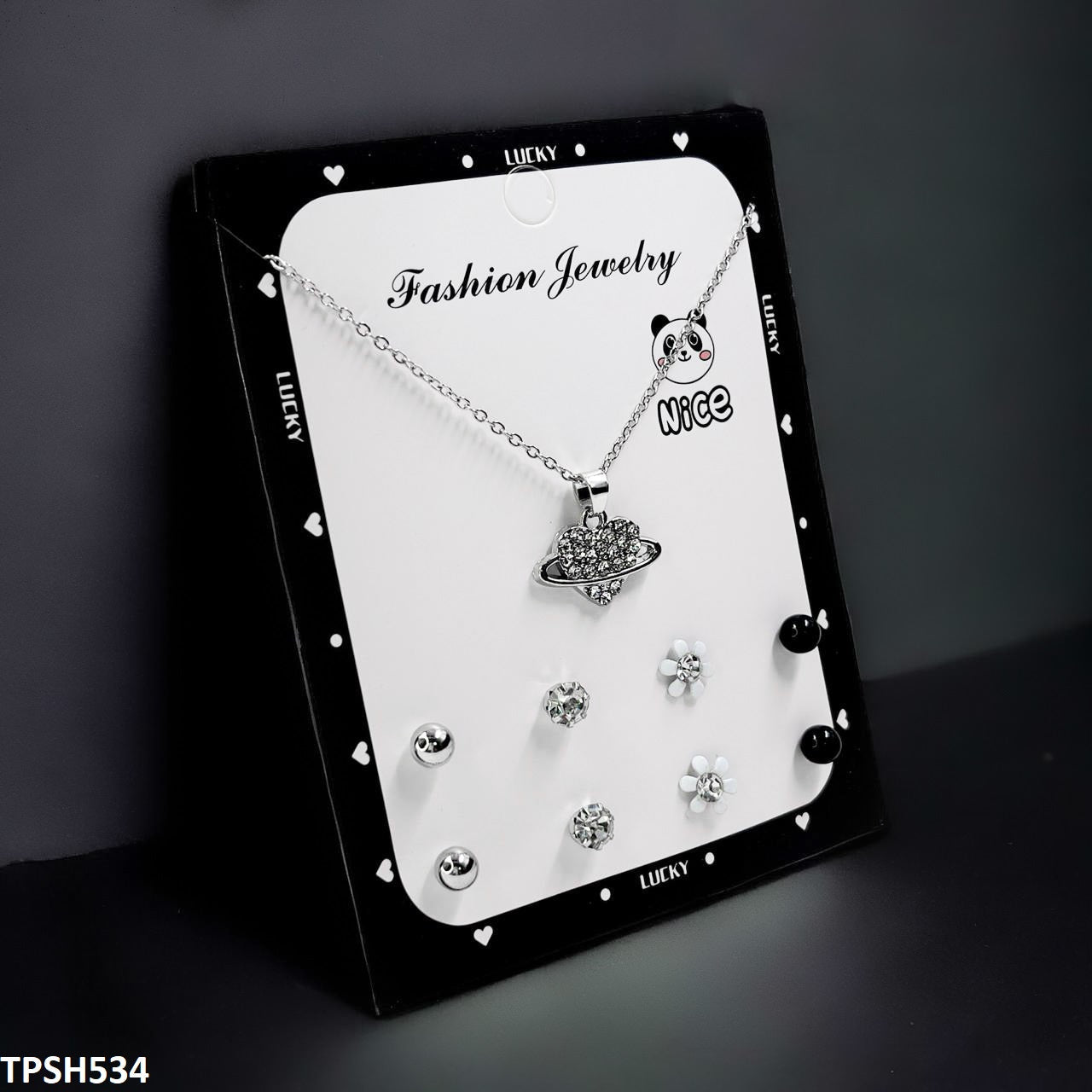 TPSH534 FNG Heart Pendent Set - TPSH