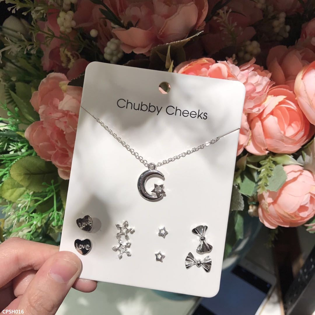 CPSH016 XST Moon/Star Pendant Set - CPSH
