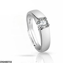 CRSH00733 ZFQ Round Stone Plain Ring Adjustable - CRSH