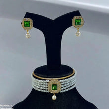 PCKH00232 SDQ Square Pearl Drop Choker Set - PCKH