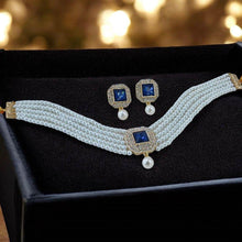 PCKH00232 SDQ Square Pearl Drop Choker Set - PCKH