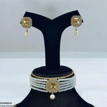 PCKH00232 SDQ Square Pearl Drop Choker Set - PCKH