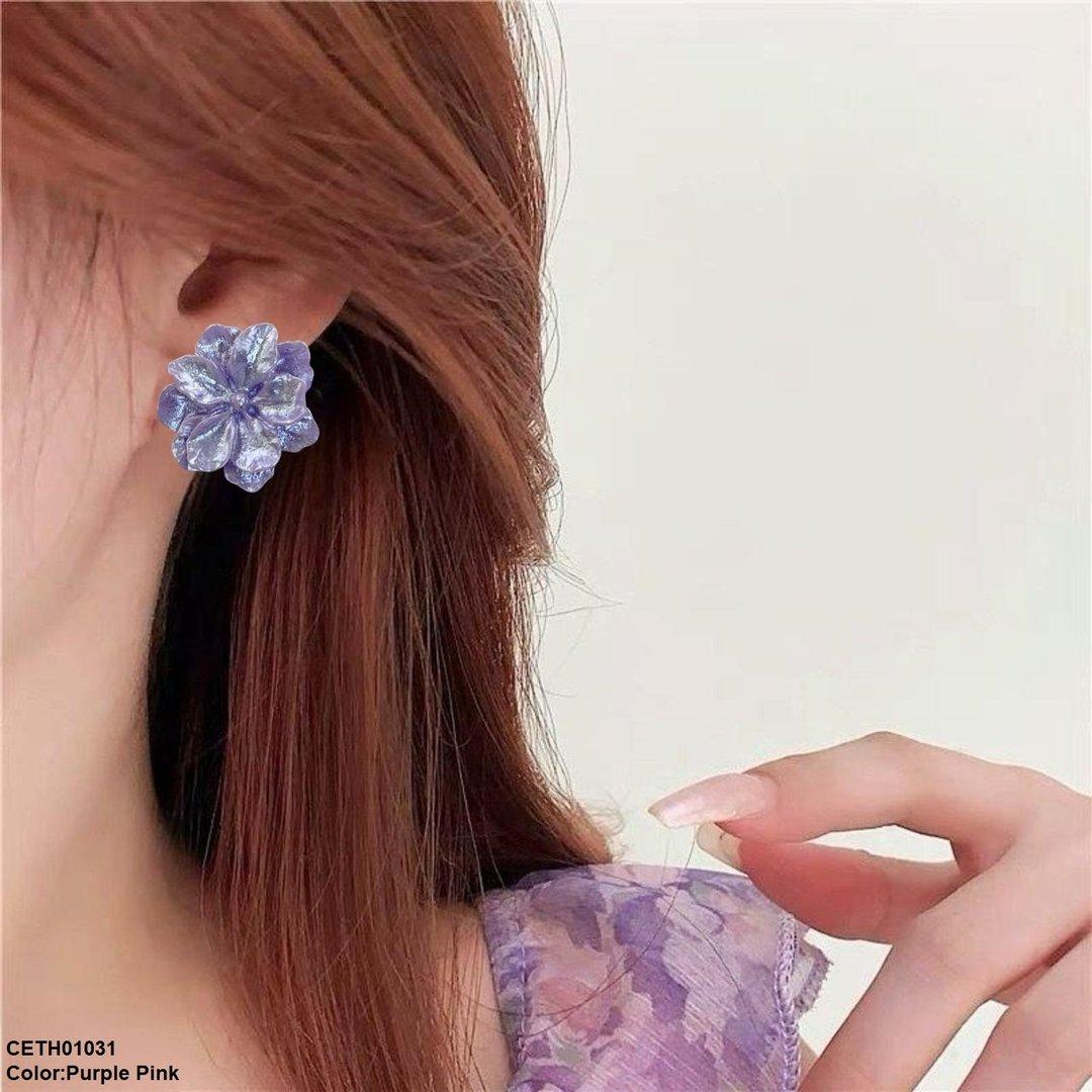 CETH01031 YQG Flower Stud Tops Pair - CETH
