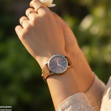 WHL00442 BWS Round Grey Bezel Leather Strap Women's Watch - WHL