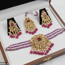 PCKH00265 SDQ Rectangle Pearl Drop Choker Set - PCKH
