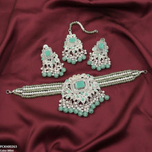 PCKH00263 SDQ Rectangle Flower Choker Set - PCKH