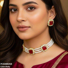 PCKH00268 MZM Square Pearl Choker Set - PCKH