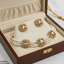 PCKH00268 MZM Square Pearl Choker Set - PCKH