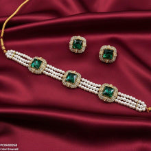 PCKH00268 MZM Square Pearl Choker Set - PCKH