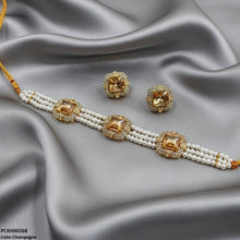 PCKH00268 MZM Square Pearl Choker Set - PCKH