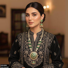 CMLH046 SDQ Cut Jhumki Drop Pearl Mala- CMLH