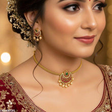 LNSH00185 ANI Moon Flower Pearl Drop Necklace Set - LNSH