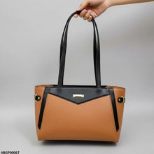 HBGP00067 Verona Contrast Tote Bag - Brown