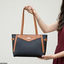HBGP00068 Verona Contrast Tote Bag - Black