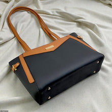 HBGP00068 Verona Contrast Tote Bag - Black