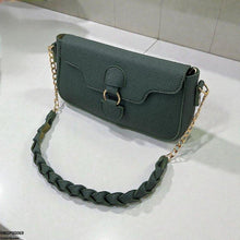 HBGP00069 Willow Strap Jute Armpit Bag Green