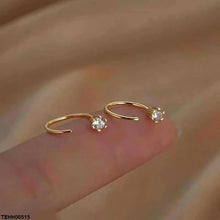 TEHH00515 YHC Round Stone Hoops Pair - TEHH