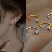 TEHH00515 YHC Round Stone Hoops Pair - TEHH