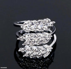 TRSH00909 BYJ Zircon Leaf Ring Adjustable - TRSH