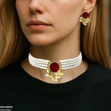 CMLH00050 MZM Circle Flower Pearl Choker Set - CMLH