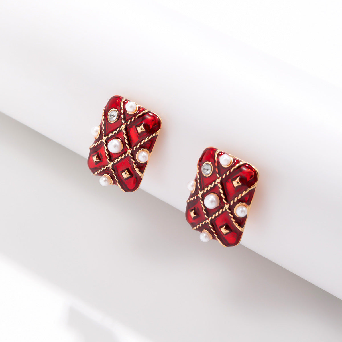 TETH292 SKM Sterling Rech Ear Tops Pair - CETH