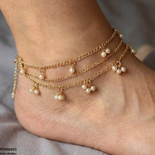 PYH00261 ABD Layeard Pearl Drop Single Anklet - PYH