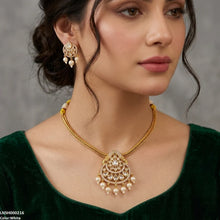 LNSH00216 ANI Tear Pearl Drop South Indian Necklace Set - LNSH