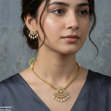 LNSH00217 ANI  Tear Round Pearl Drop South Indian Necklace Set - LNSH