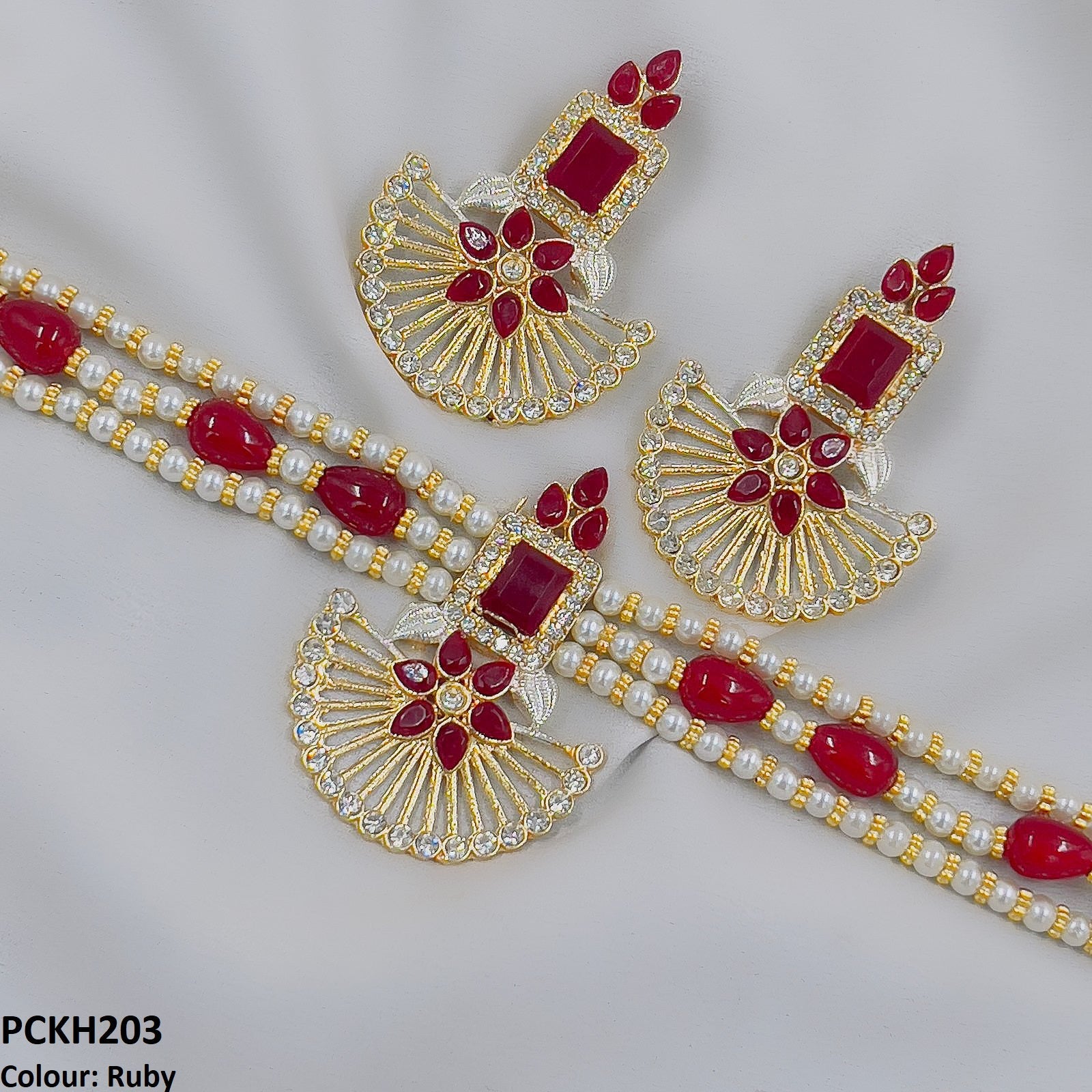 PCKH203 SDQ Square Flower Choker Set - PCKH